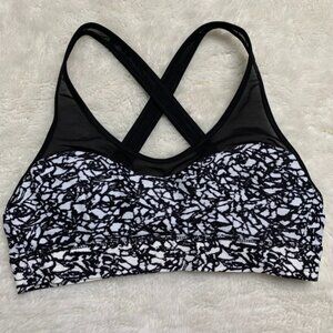 Lululemon Women's Race With Me Bikini Top Mini Ripple White Seal Grey Black 34C
